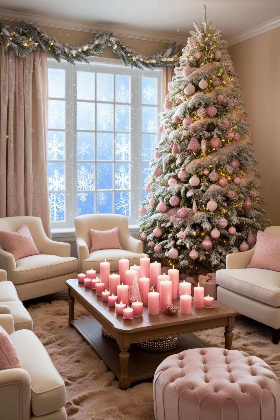 Bright Pink Christmas Wallpaper For A Cozy Home - Royalty Free Pink Christmas Wallpaper Image | Pngmagic Free Download Bright Pink Christmas Wallpaper For A Cozy Home - High Quality Pink Christmas Wallpaper Background