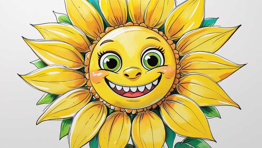 Cartoon Sunflower Illustration For Kids - Royalty Free Sunflower Background Image | Pngmagic Free Download Cartoon Sunflower Illustration For Kids - High Quality Sunflower Background Background
