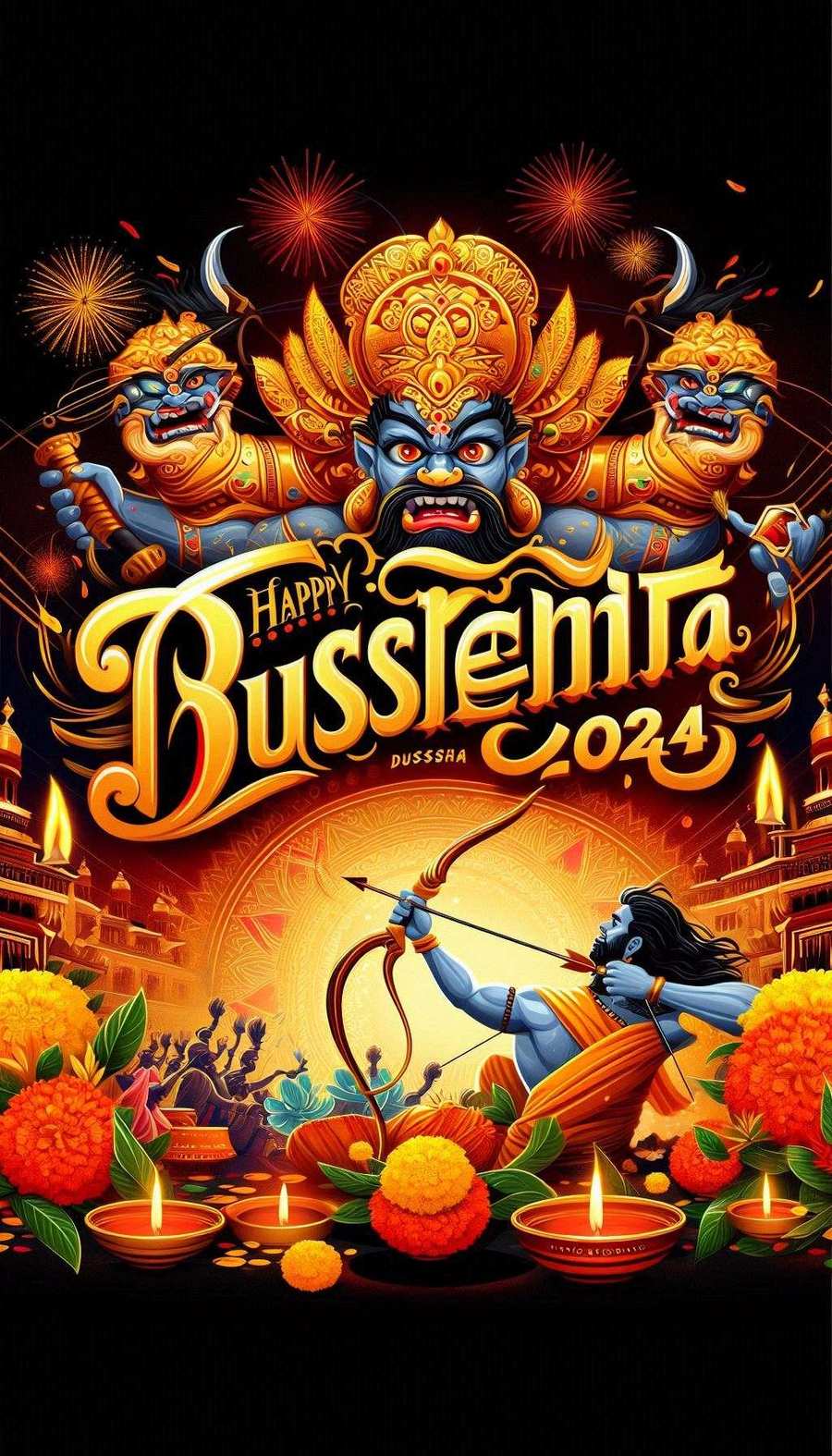 Creative Happy Dussehra Wishes Image With Indian Motifs - Royalty Free Happy Dussehra Image | Pngmagic Free Download Creative Happy Dussehra Wishes Image With Indian Motifs - High Quality Happy Dussehra Background