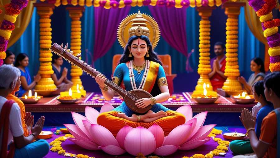 Download Saraswati Puja Hd Wallpapers - Royalty Free Saraswati Puja Hd Photos Image | Pngmagic Free Download Download Saraswati Puja Hd Wallpapers - High Quality Saraswati Puja Hd Photos Background
