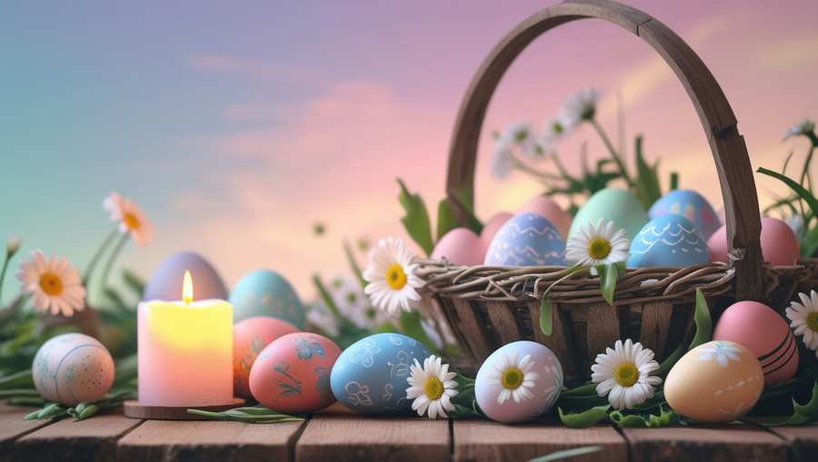 Easter Background With Fluffy White Clouds - Royalty Free Easter Background Image | Pngmagic Free Download Easter Background With Fluffy White Clouds - High Quality Easter Background Background