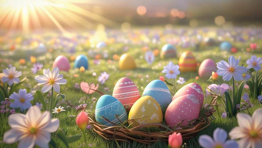 Easter Background With Religious Cross And Lilies - Royalty Free Easter Background Image | Pngmagic Free Download Easter Background With Religious Cross And Lilies - High Quality Easter Background Background