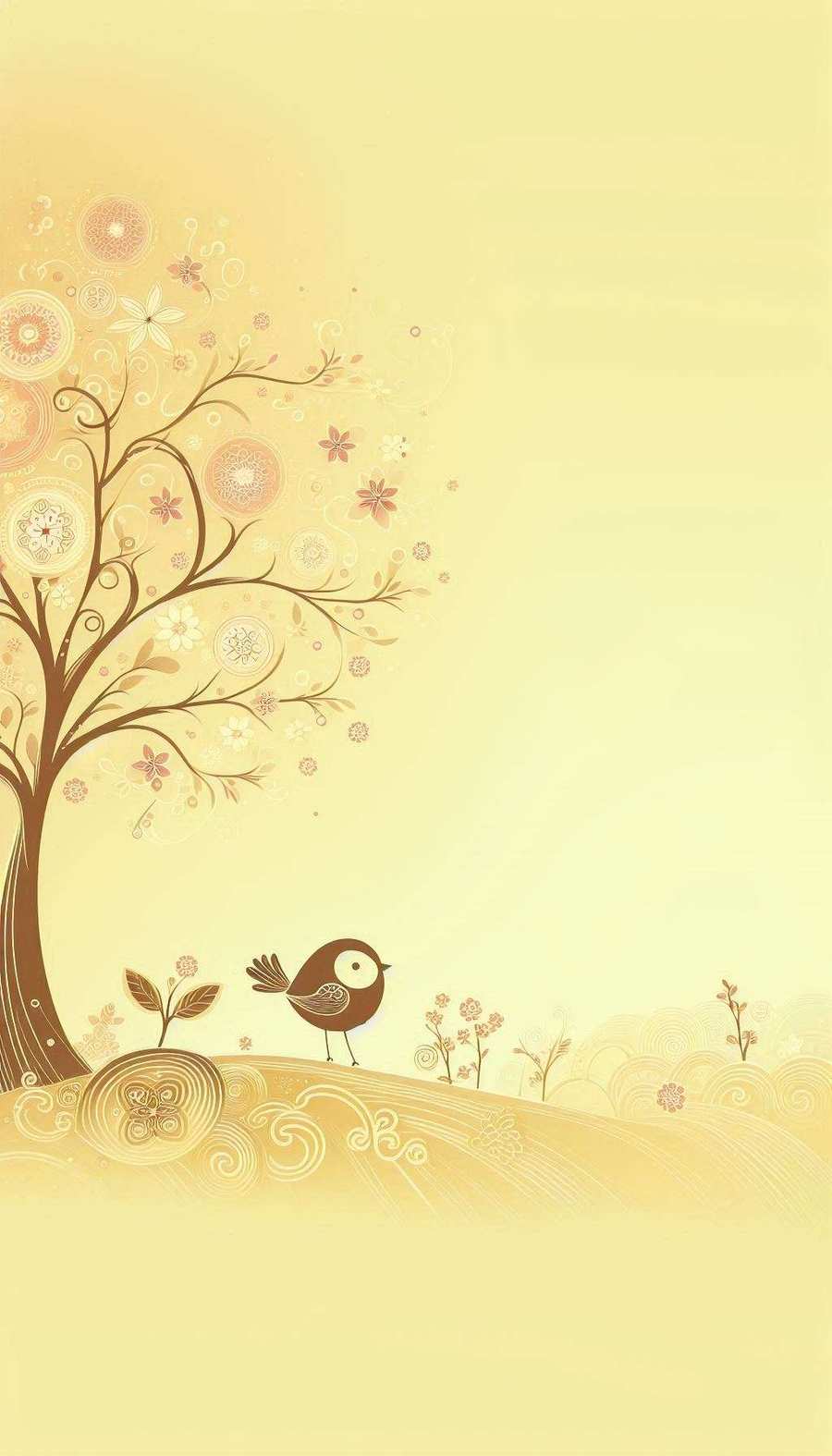 Elegant Light Yellow Background With Tree - Royalty Free Light Yellow Background Image | Pngmagic Free Download Elegant Light Yellow Background With Tree - High Quality Light Yellow Background Background