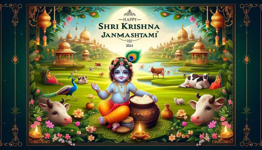 Exclusive Krishna Janmashtami Wishes With Handmade Illustration Images - Royalty Free Appy Krishna Janmashtami Image | Pngmagic Free Download Exclusive Krishna Janmashtami Wishes With Handmade Illustration Images - High Quality Appy Krishna Janmashtami Background