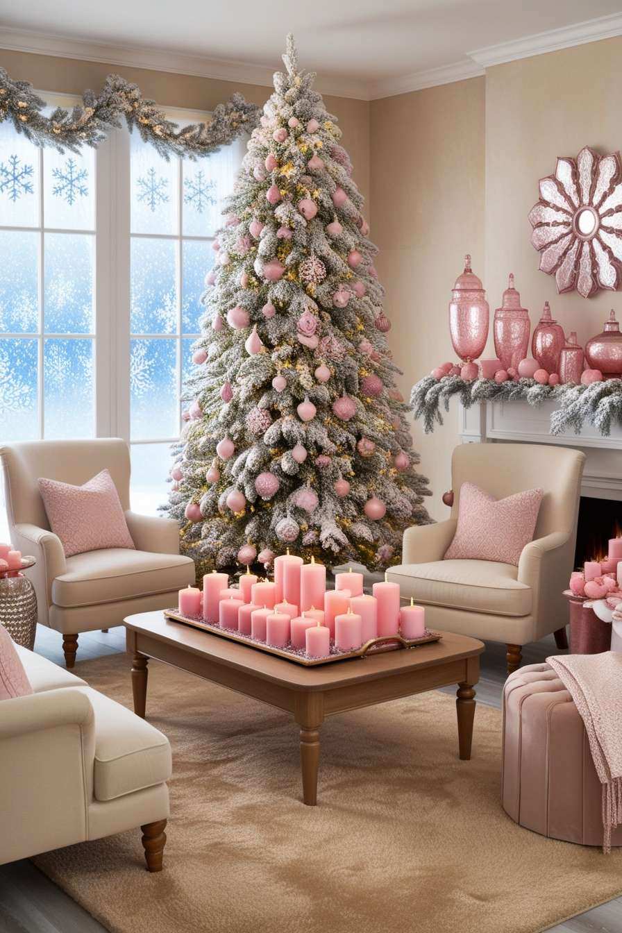 Festive Pink Christmas Wallpaper For Living Room - Royalty Free Pink Christmas Wallpaper Image | Pngmagic Free Download Festive Pink Christmas Wallpaper For Living Room - High Quality Pink Christmas Wallpaper Background
