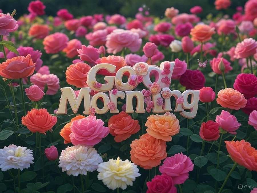 Good Morning Image With Fresh Flowers And Blessings - Royalty Free Good Morning Image Image | Pngmagic Free Download Good Morning Image With Fresh Flowers And Blessings - High Quality Good Morning Image Background