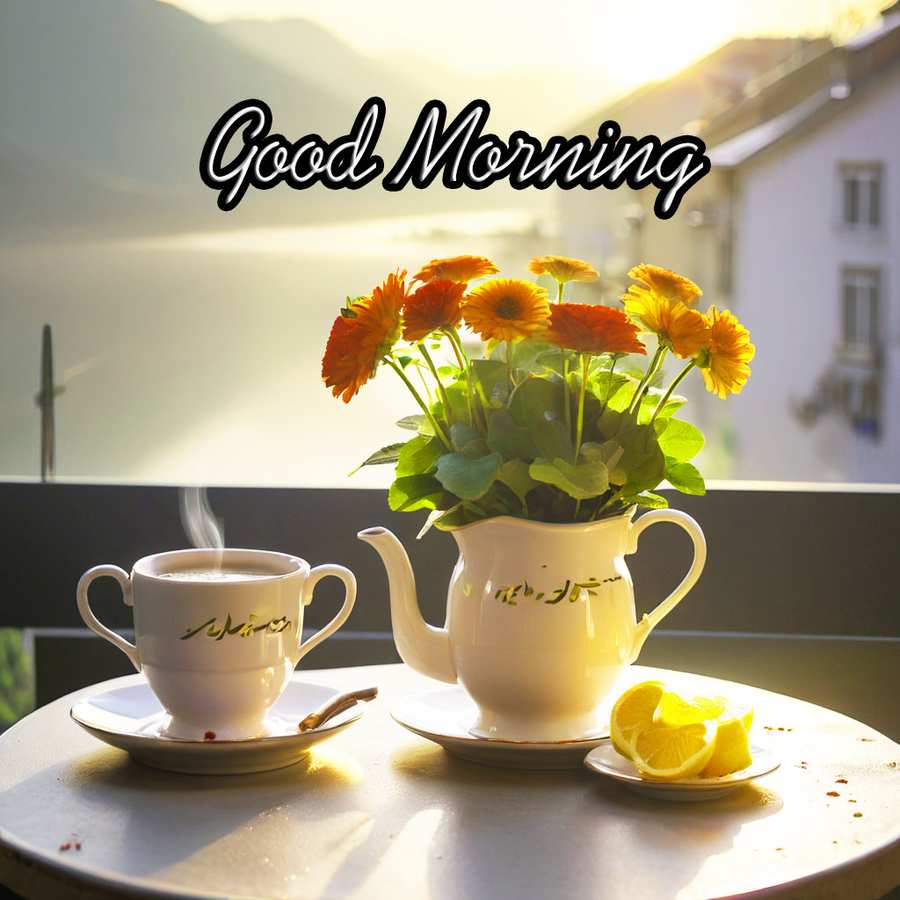 Good Morning Tea Cup And Flower Pictures - Royalty Free Good Morning Image | Pngmagic Free Download Good Morning Tea Cup And Flower Pictures - High Quality Good Morning Background