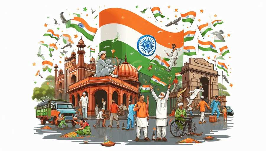 Happy Independence Day In India With The Indian Flag Representing Indian Culture - Royalty Free Indian Flag Image | Pngmagic Free Download Happy Independence Day In India With The Indian Flag Representing Indian Culture - High Quality Indian Flag Background