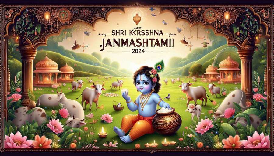 Free Download Happy Janmashtami 2024: Send These Wishes, Images, Whatsapp And Facebook Status, Messages, And More To Your Friends On Krishna Janmashtami - High Quality Happy Krishna Janmashtami Background
