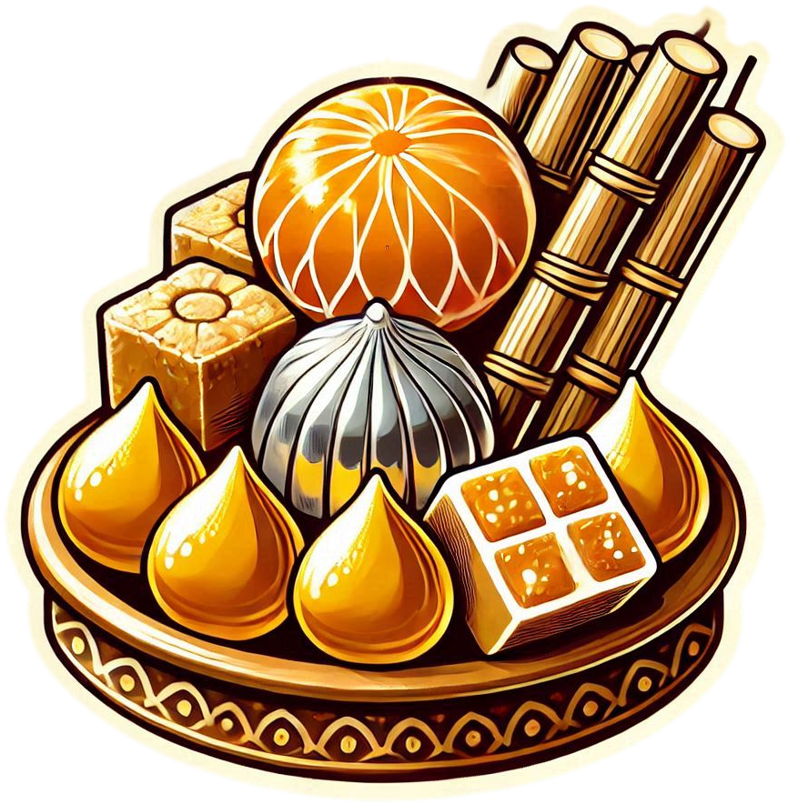 Free Download Happy Makar Sankranti Png With Tilgul And Sugarcane - High Quality Happy Makar Sankranti Png PNG Image
