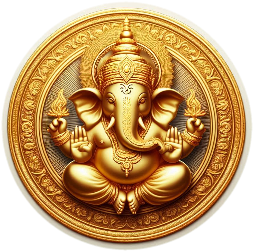 Hd Lord Ganesha 24k Gold Coin Png For Web Design - Royalty Free Ganesh Gold Coin Image | Pngmagic Free Download Hd Lord Ganesha 24k Gold Coin Png For Web Design - High Quality Ganesh Gold Coin PNG Image