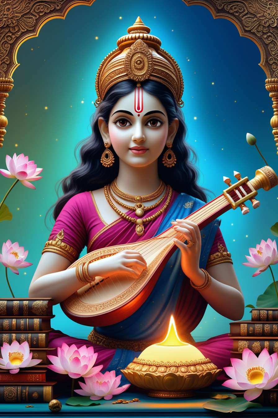 Hd Saraswati Puja Wallpapers With Goddess In White Attire - Royalty Free Saraswati Puja Wallpapers Image | Pngmagic Free Download Hd Saraswati Puja Wallpapers With Goddess In White Attire - High Quality Saraswati Puja Wallpapers Background