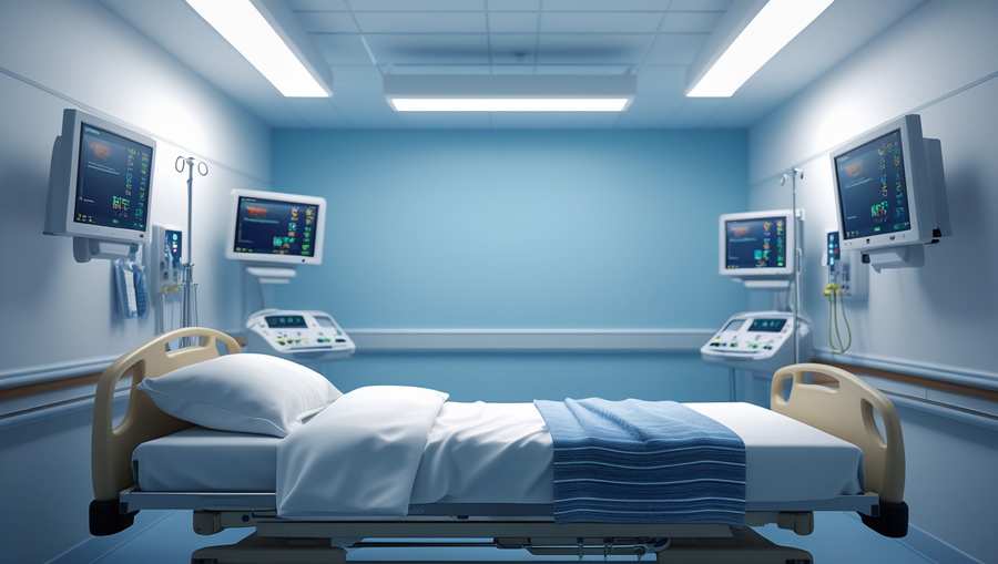 Free Download Hospital Medical Background With Patient Bed - High Quality Medical Background Background