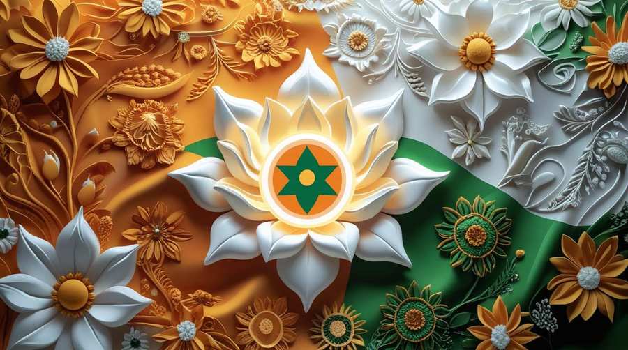 Indian Flag Republic Day Background With Flowers - Royalty Free Republic Day Flag Background Image | Pngmagic Free Download Indian Flag Republic Day Background With Flowers - High Quality Republic Day Flag Background Background