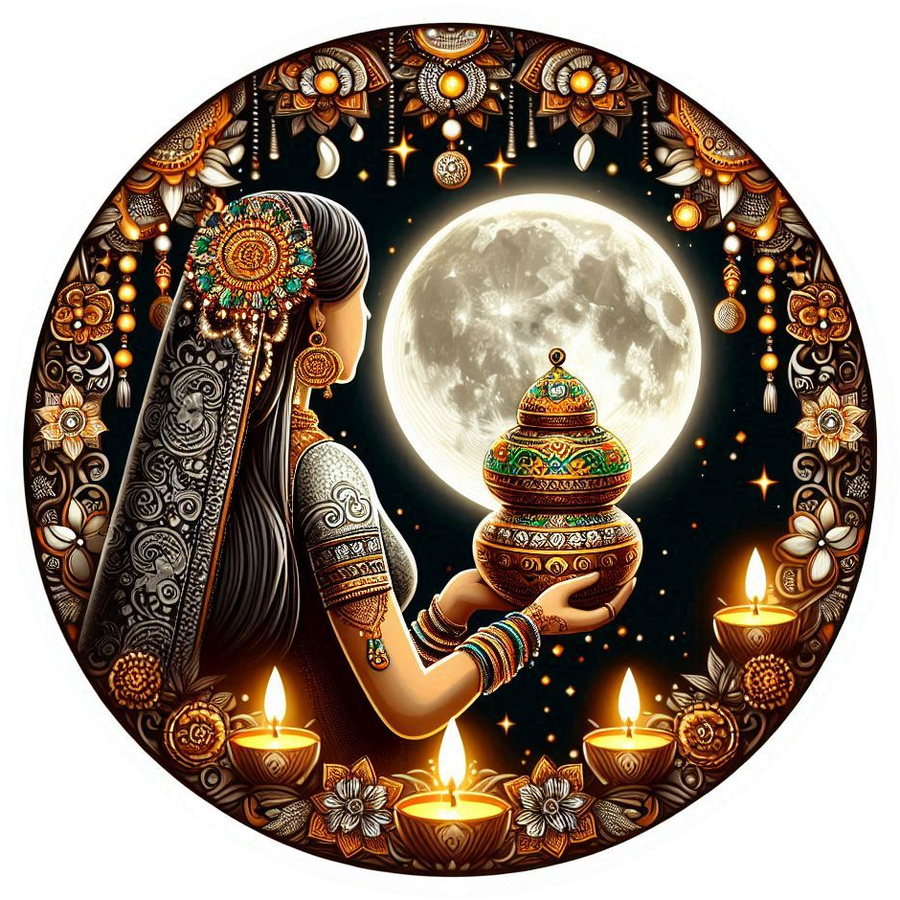 Karwa Chauth Puja Scene Png Image - Royalty Free Karwa Chauth Image | Pngmagic Free Download Karwa Chauth Puja Scene Png Image - High Quality Karwa Chauth PNG Image