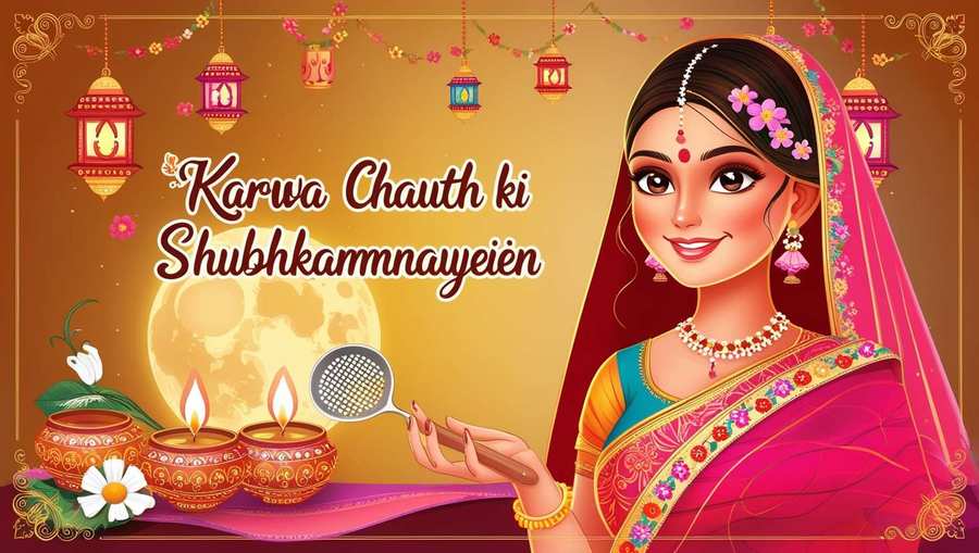 Karwa Chauth Wishes And Greeting In Hindi - Royalty Free Happy Karwa Chauth Image | Pngmagic Free Download Karwa Chauth Wishes And Greeting In Hindi - High Quality Happy Karwa Chauth Background