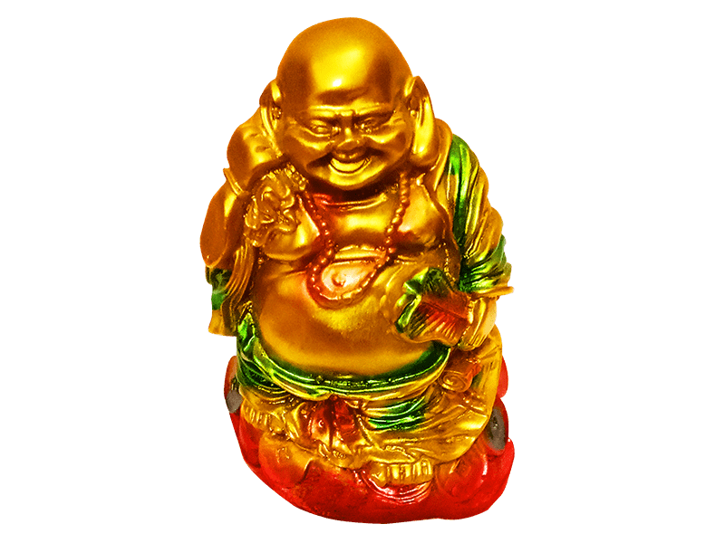 Laughing Buddha Statue Golden Color png Image