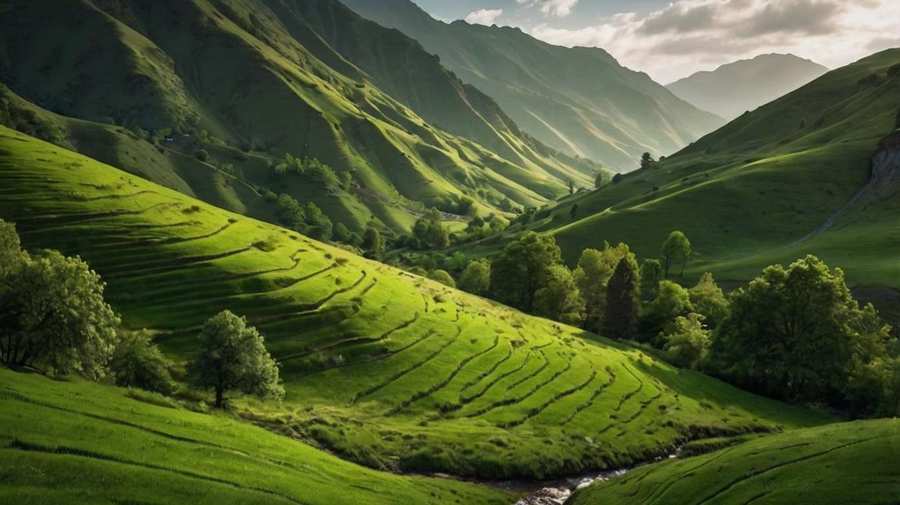Free Download Lush Green Valley Nature Wallpapers - High Quality Nature Background Background