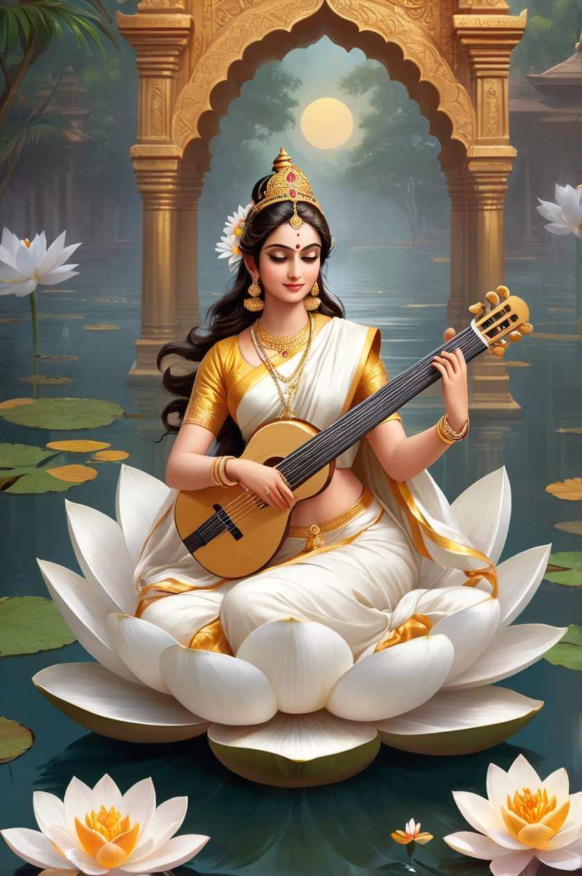 Free Download Maa Saraswati Puja Full Hd Images - High Quality Saraswati Puja Hd Photos Background