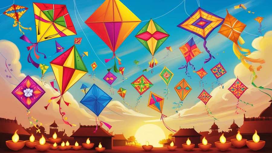 Makar Sankranti Background Image With Kite Flying Scene - Royalty Free Makar Sankranti Background Image Image | Pngmagic Free Download Makar Sankranti Background Image With Kite Flying Scene - High Quality Makar Sankranti Background Image Background