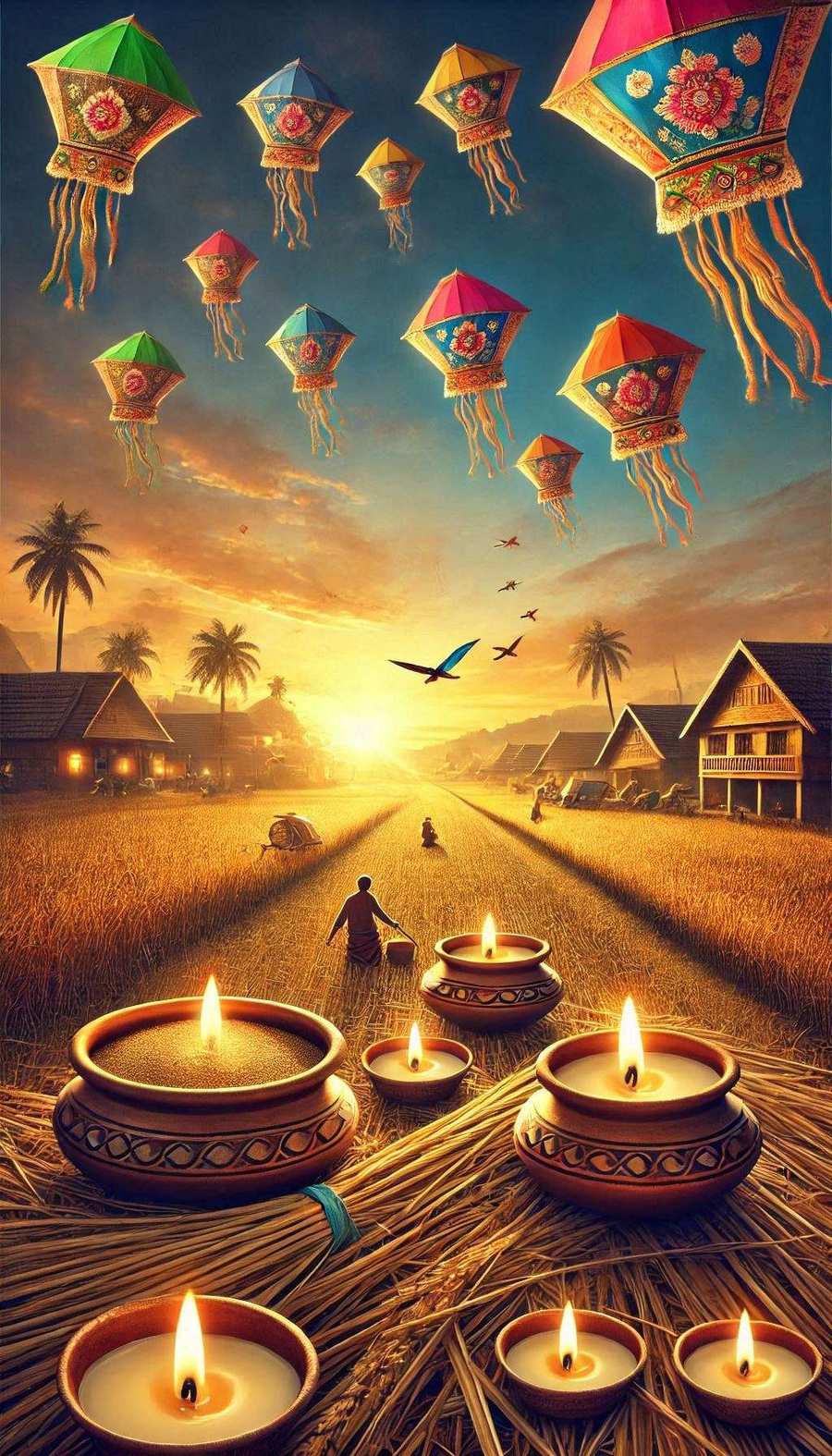 Makar Sankranti Wallpapers With Bonfire And Kites - Royalty Free Makar Sankranti Wallpaper Image | Pngmagic Free Download Makar Sankranti Wallpapers With Bonfire And Kites - High Quality Makar Sankranti Wallpaper Background