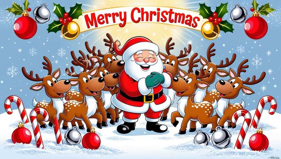 Merry Christmas Cartoon Santa Claus Reindeer Greeting Cards - Royalty Free Merry Christmas Cartoon Santa Claus With Reindeer Image | Pngmagic Free Download Merry Christmas Cartoon Santa Claus Reindeer Greeting Cards - High Quality Merry Christmas Cartoon Santa Claus With Reindeer Background