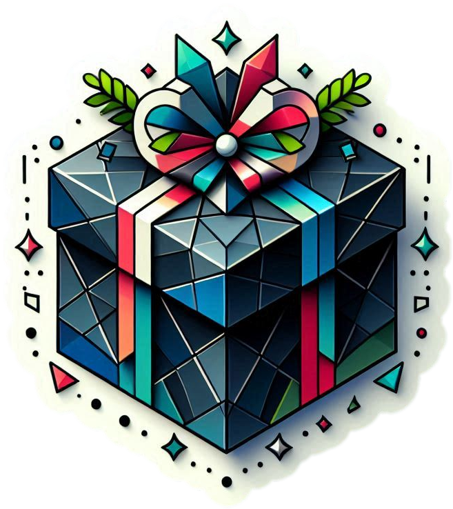 Modern Geometric Christmas Gift Box For Trendy Gifts - Royalty Free Gift Box Image | Pngmagic Free Download Modern Geometric Christmas Gift Box For Trendy Gifts - High Quality Gift Box PNG Image