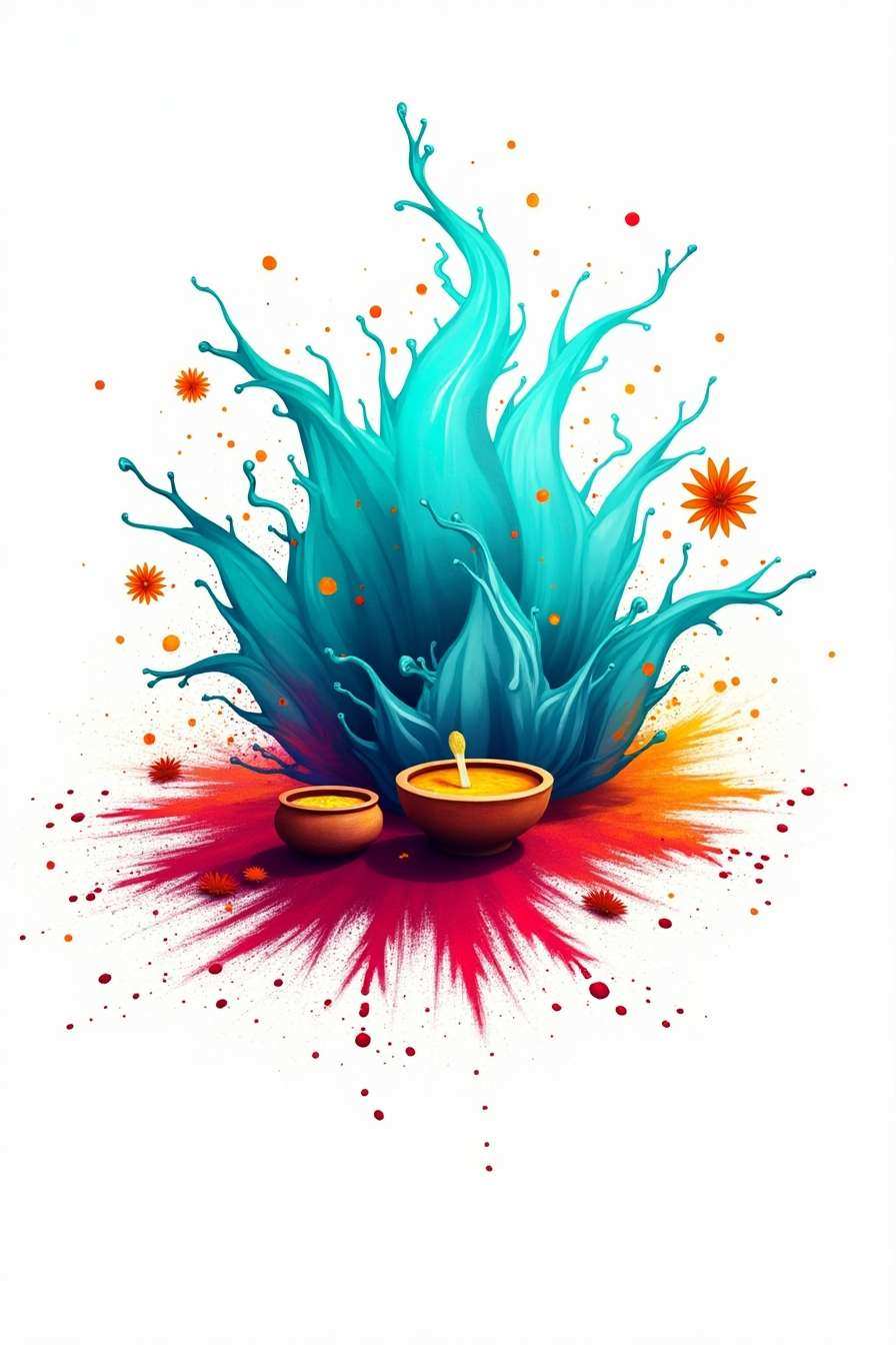 Pichkari Splatter Art With Bright Rang And Gulal Background For Holi - Royalty Free Holi Background Image | Pngmagic Free Download Pichkari Splatter Art With Bright Rang And Gulal Background For Holi - High Quality Holi Background Background