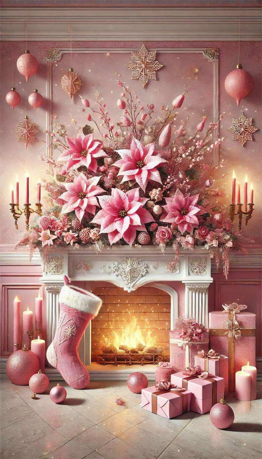 Pink Christmas Wallpaper With Winter Scenery - Royalty Free Pink Christmas Wallpaper Image | Pngmagic Free Download Pink Christmas Wallpaper With Winter Scenery - High Quality Pink Christmas Wallpaper Background