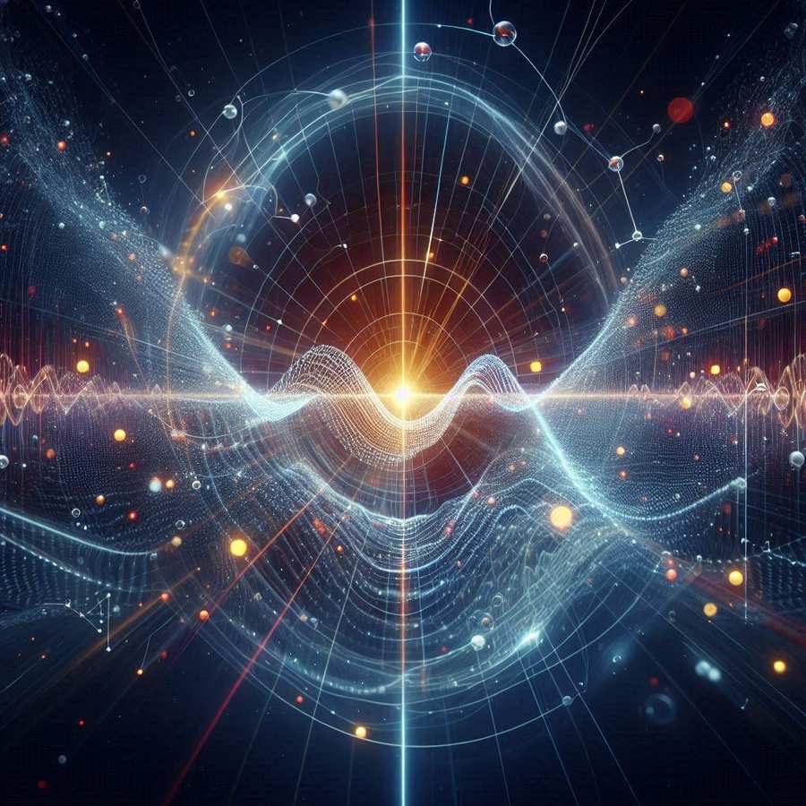 Quantum Computing Background With Particle Wave Effects - Royalty Free Technology Background Image | Pngmagic Free Download Quantum Computing Background With Particle Wave Effects - High Quality Technology Background Background