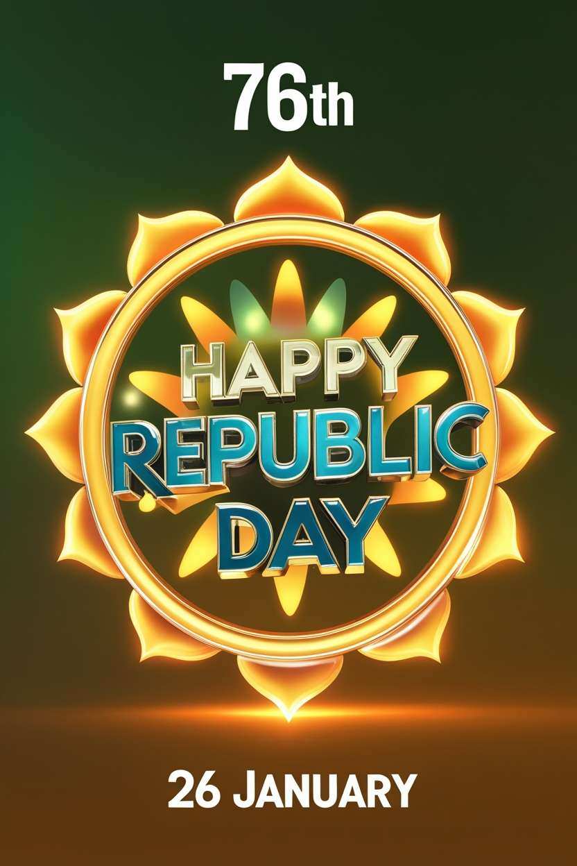 Free Download Republic Day 26 January 2025 Greetings For Social Media - High Quality 76th Happy Republic Day Of India 26 January Background
