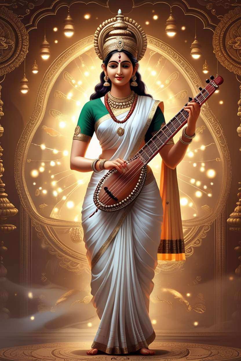Saraswati Puja Wallpapers With Yellow And White Colors - Royalty Free Saraswati Puja Wallpapers Image | Pngmagic Free Download Saraswati Puja Wallpapers With Yellow And White Colors - High Quality Saraswati Puja Wallpapers Background