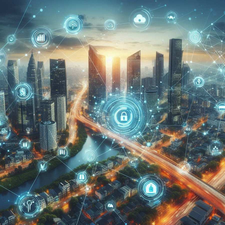 Smart City Technology Background With Connected Buildings - Royalty Free Technology Background Image Download | Pngmagic 2025 Free Download Smart City Technology Background With Connected Buildings - High Quality Technology Background Background