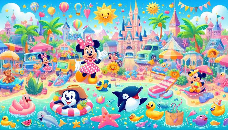 Summer Disney Wallpaper With Bright Colors - Royalty Free Disney Wallpaper Image | Pngmagic Free Download Summer Disney Wallpaper With Bright Colors - High Quality Disney Wallpaper Background