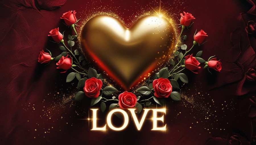 Free Download Valentine Day Background With Gold Accents - High Quality Valentine Day Background Background