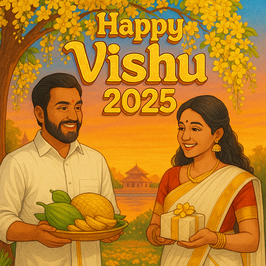 Free Download Vishu 2025 Photo For Facebook Sharing - High Quality Happy Vishu 2025 Background