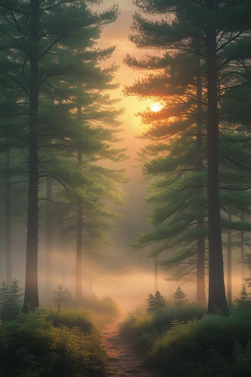 Free Download World Forest Day Background With Sunrise In The Forest - High Quality World Forest Day Background Background
