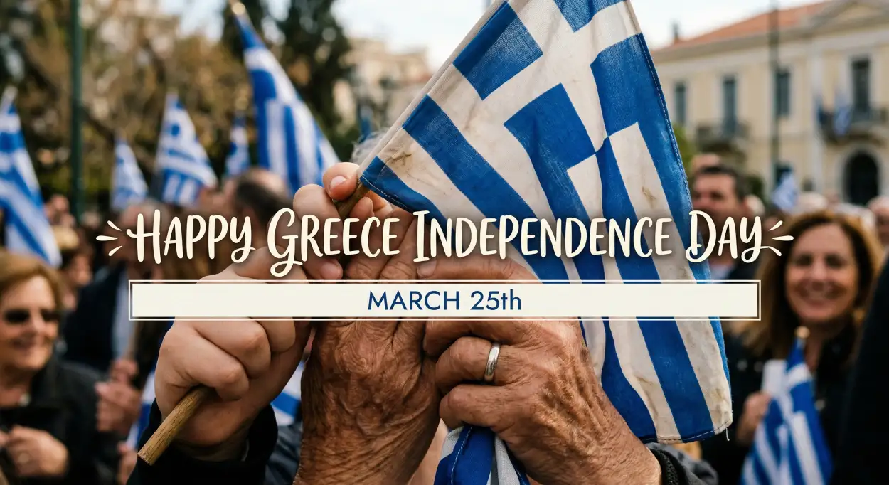 Free Download 10 Lines On Greek Independence Day - High Quality Happy Greece Independence Day 2026 Image