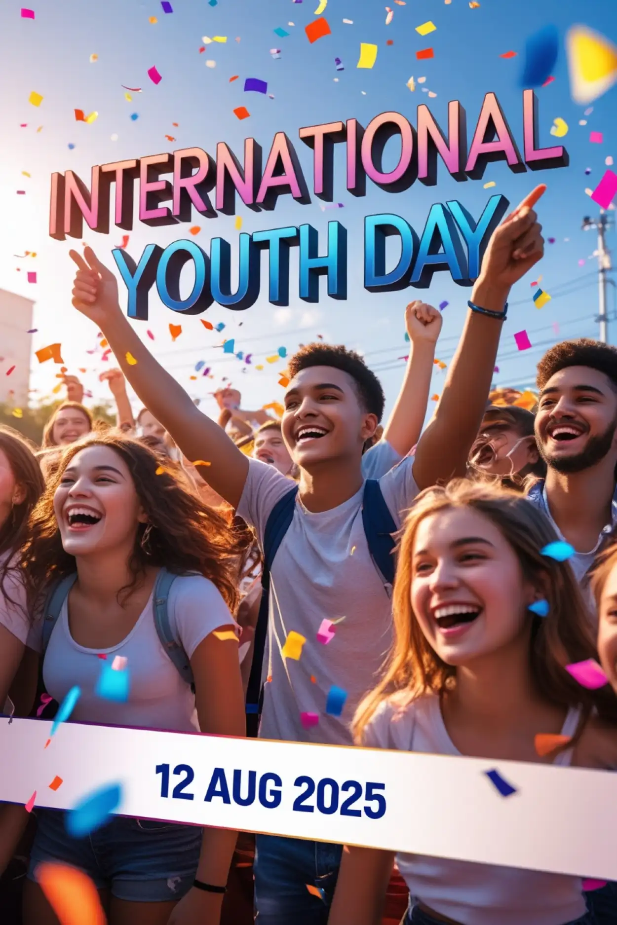 Free Download 12 August International Youth Day 2025 Image - High Quality International Youth Day Background