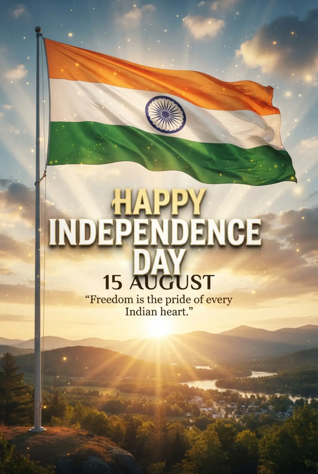 Free Download 15 August Independence Day Wishes 2026 - High Quality Indian Independence Day Wishes 2026 Image
