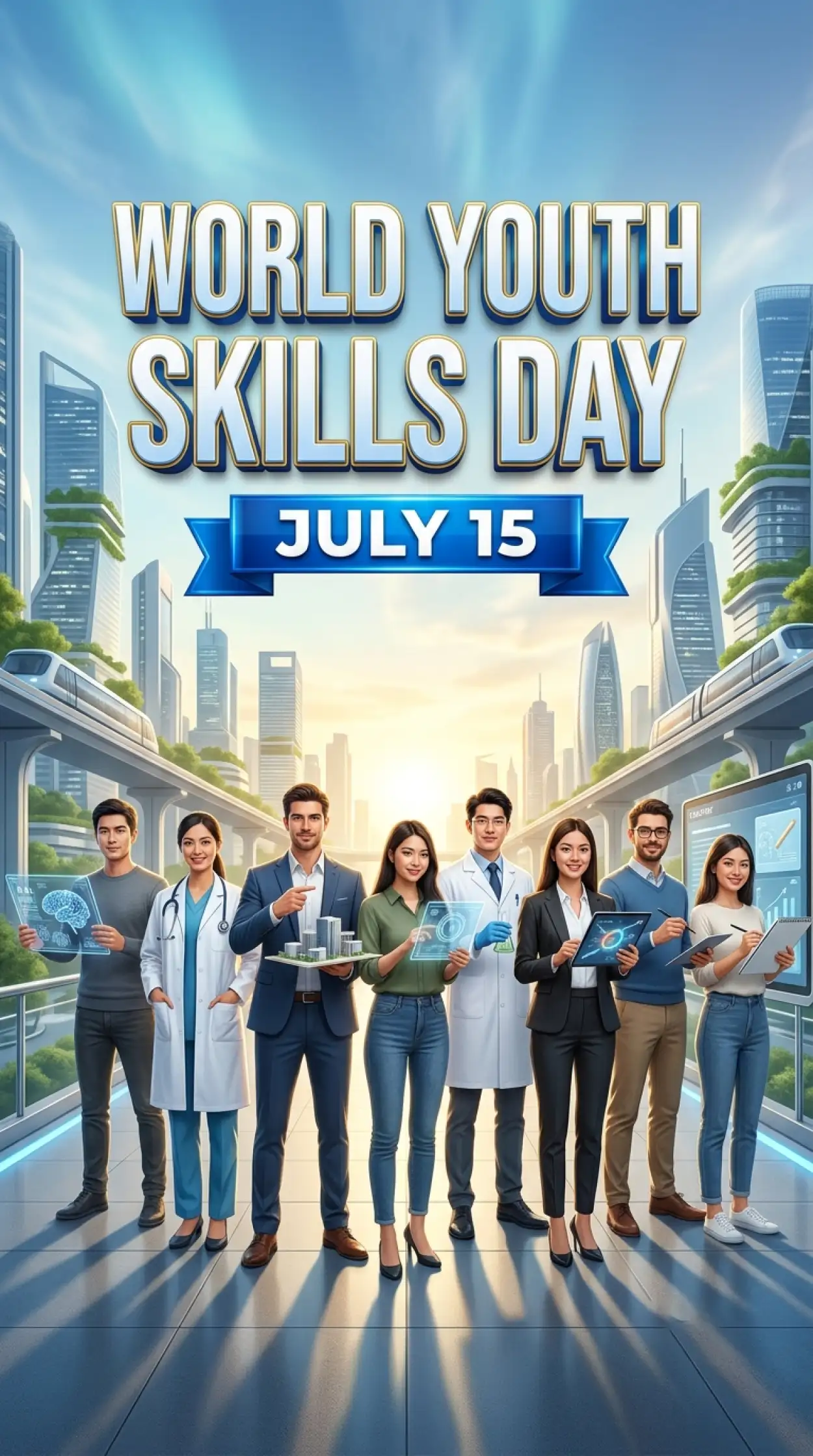 Free Download 15 July Skills Day Banner - High Quality World Youth Skills Day 2026 Image