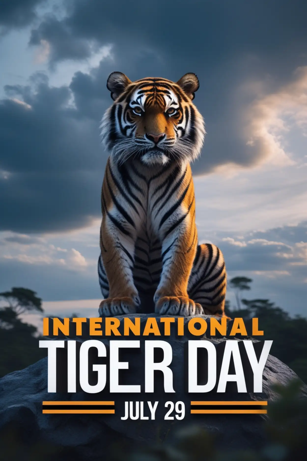Free Download 29 July Tiger Day Post In Hindi - High Quality International Tiger Day Background