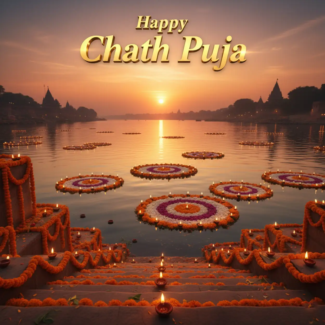 Free Download 3d Happy Chhath Puja Wishes Text Design - High Quality Happy Chhath Puja Wishes Background