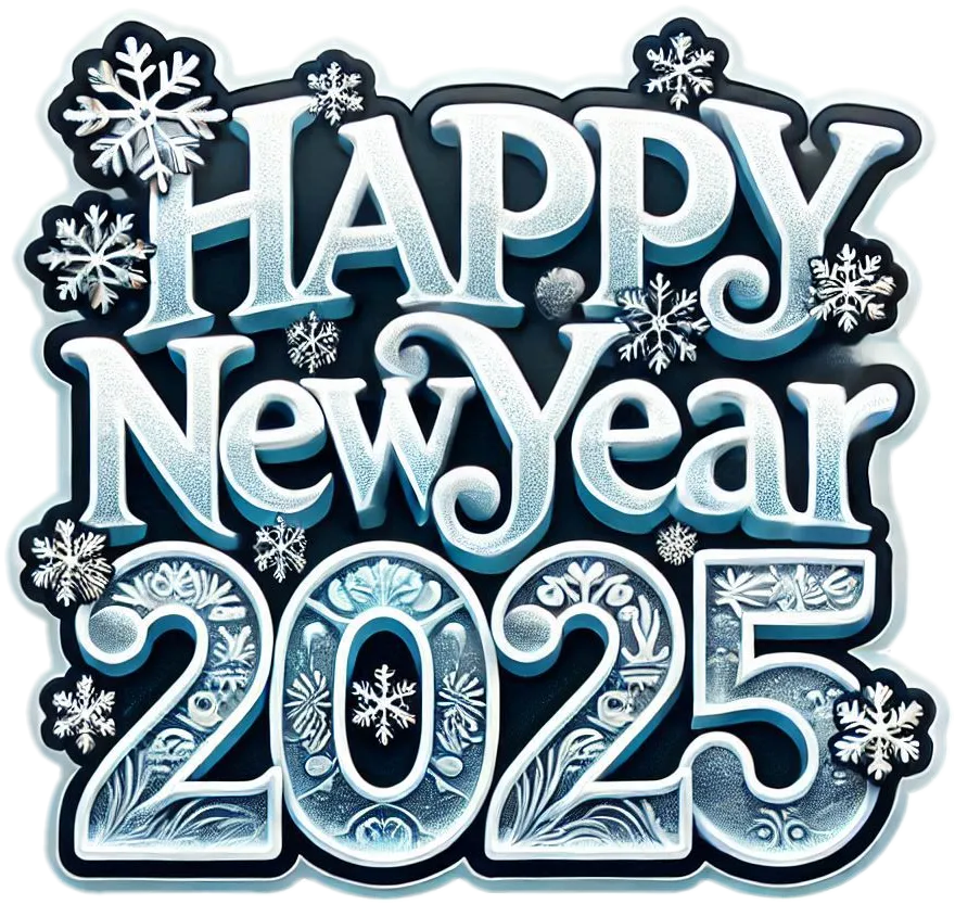 Free Download 3d Happy New Year 2025 Text Png With Shadow Effects - High Quality Happy New Year Text PNG PNG Image