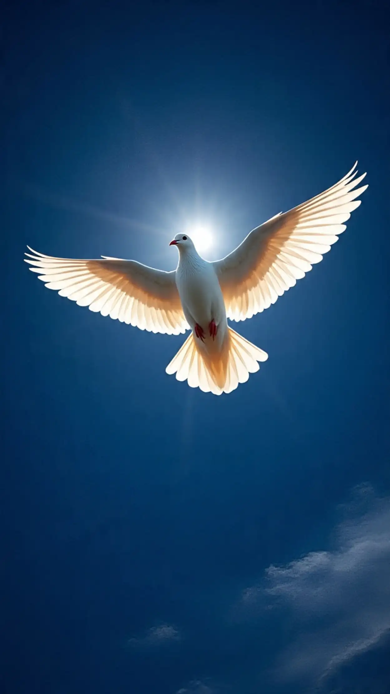 Free Download 4k White Dove Flying In Blue Sky Photo - High Quality White Dove Flying Background
