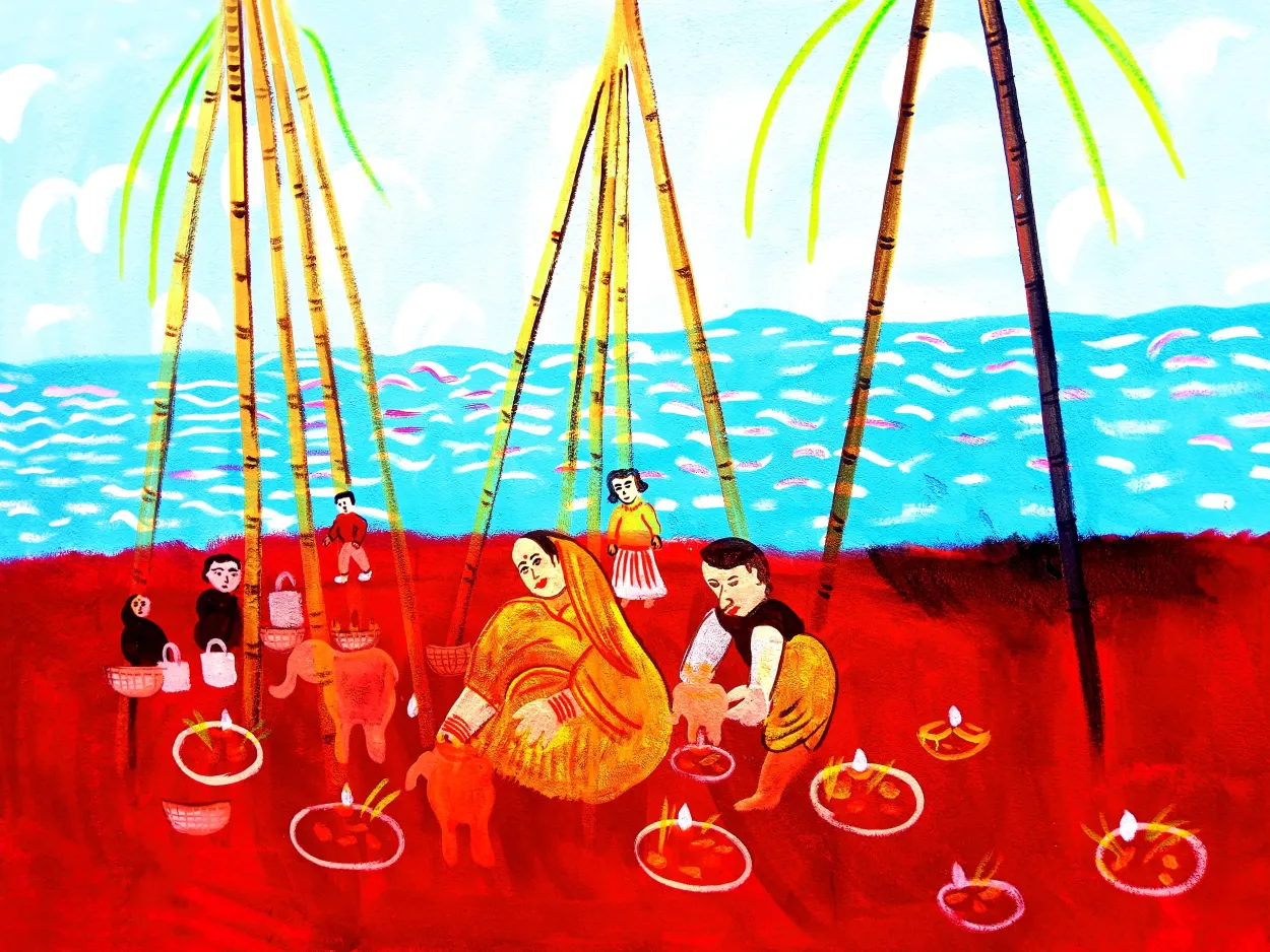 Free Download Chhath Puja 2022 Painting Images - High Quality Chhath Puja Background