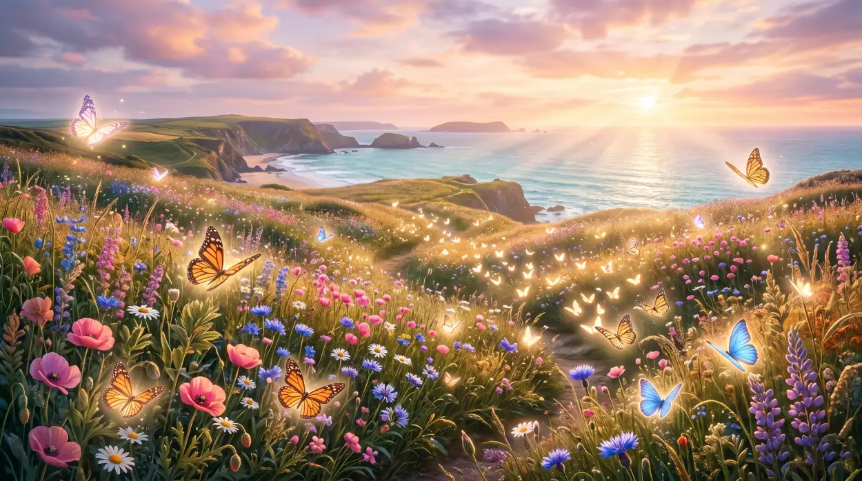 Free Download Aesthetic Summer Wallpaper With Butterflies - High Quality Summer Aesthetic Wallpaper Image