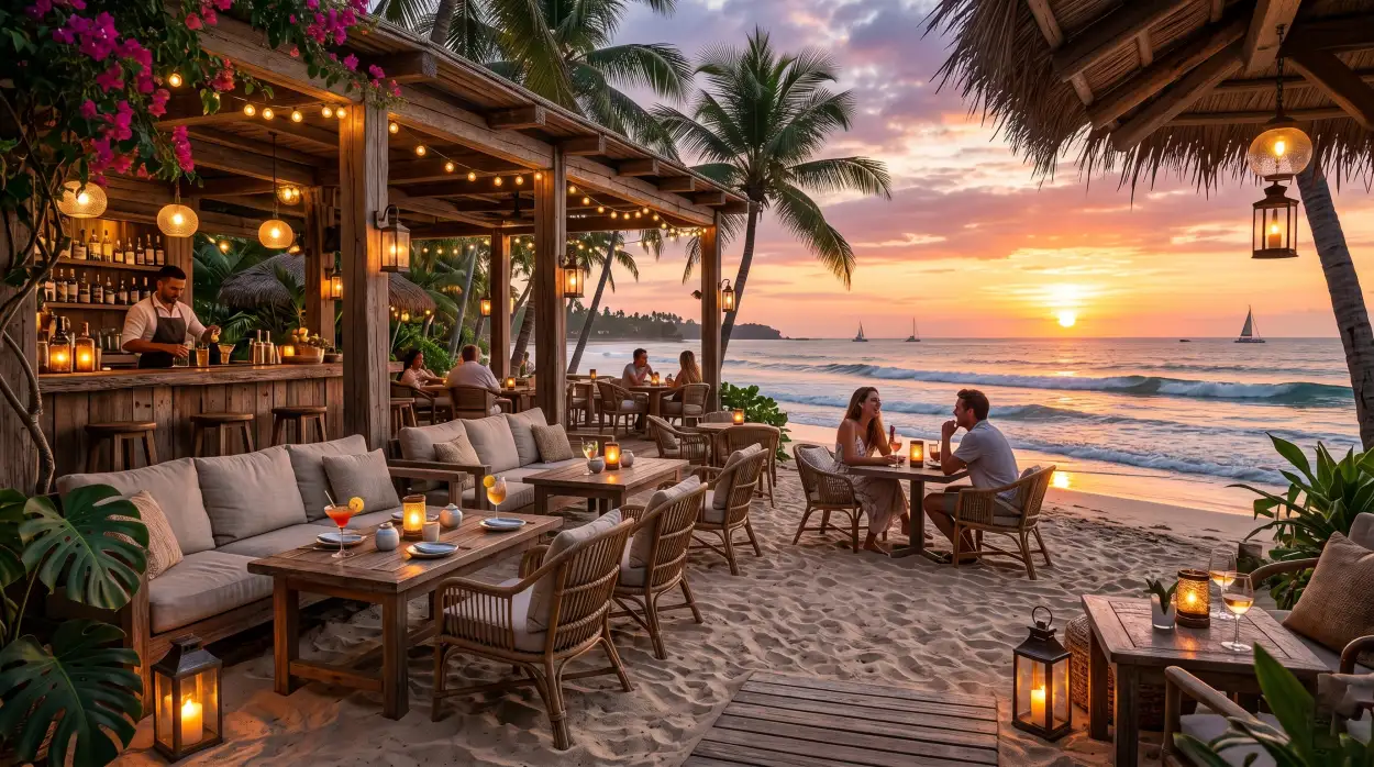 Free Download Aesthetic Summer Wallpaper With Chill Beach Cafe - High Quality Summer Aesthetic Wallpaper Image