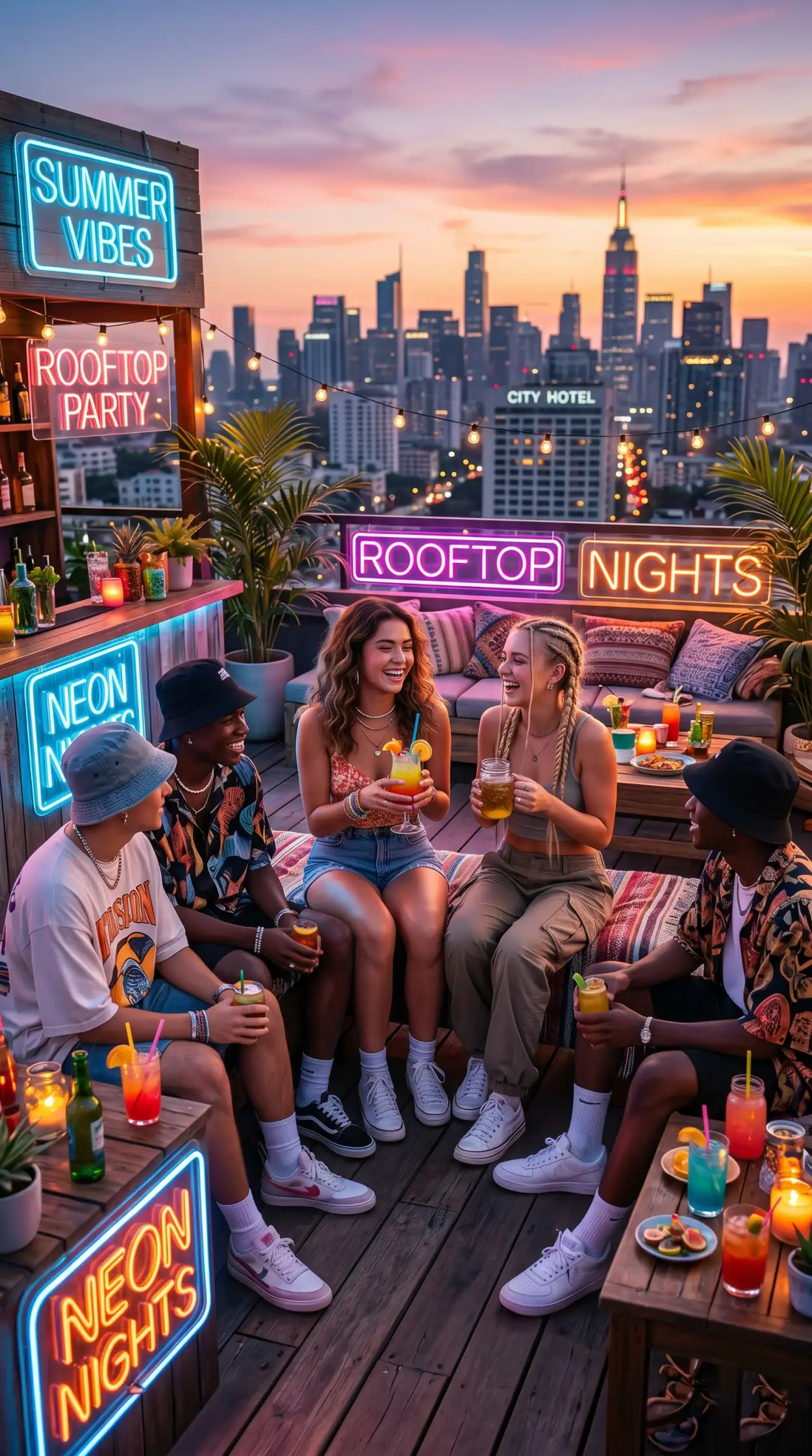 Free Download Aesthetic Summer Wallpaper With Neon Colors - High Quality Summer Aesthetic Wallpaper Image