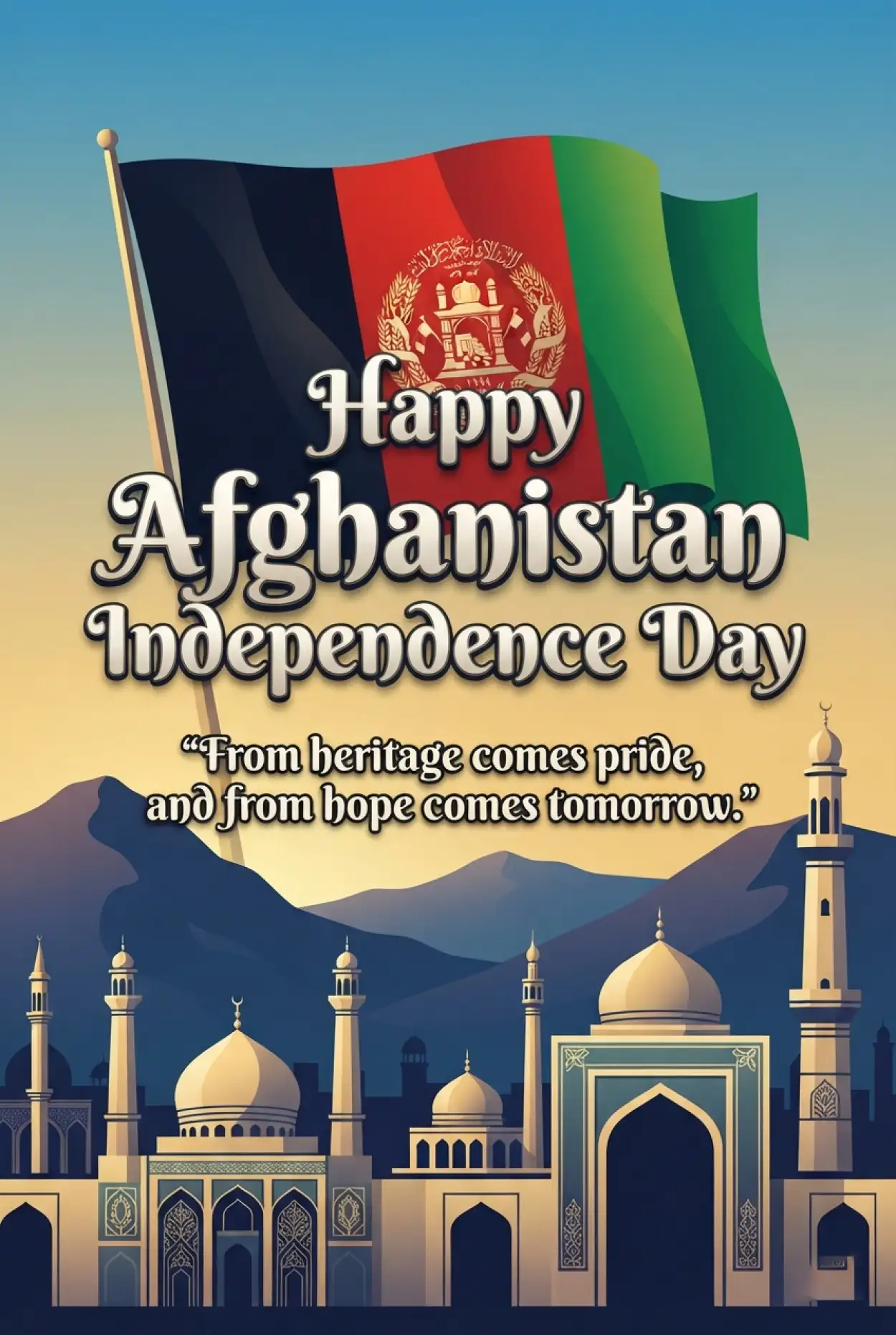 Free Download Afghan Independence Day 2026 Wishes Images - High Quality Afghan Independence Day 2026 Image